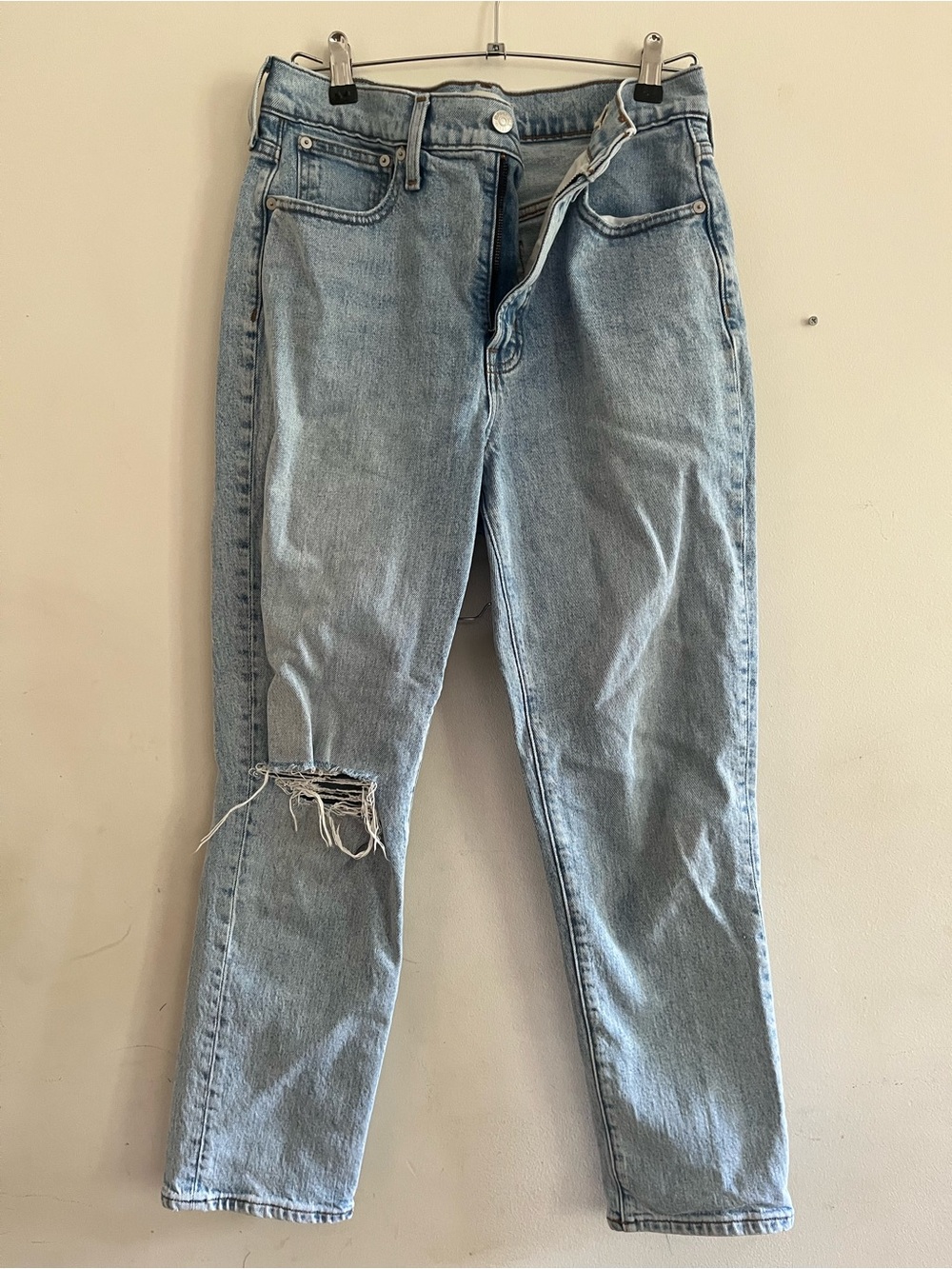 Madewell Jeans The Perfect Vintage Crop Jean 28 Distressed Light Wash Minimalist